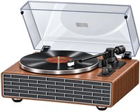 Platine vinyle Cadence vue trois-quarts, plateau et bras de lecture visibles