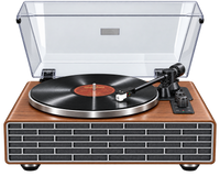 Platine vinyle Cadence vue de face, grille de haut-parleurs noire