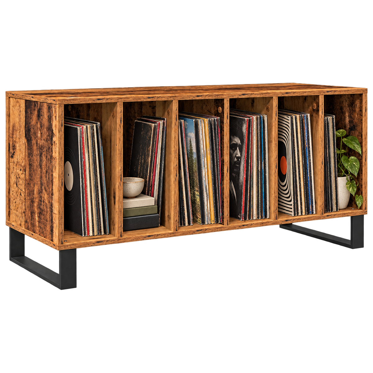 Console Sonolya Archives 100 avec compartiments vinyles remplis
