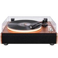 Platine vinyle Bluetooth Sillage à finition bois, capot transparent, vue 4