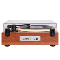 Platine vinyle Bluetooth Sillage, détail des commandes et du plateau éclairé