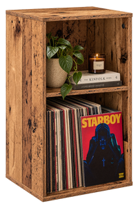 Meuble platine vinyle Sonolya Sillon 38 avec disques rangés